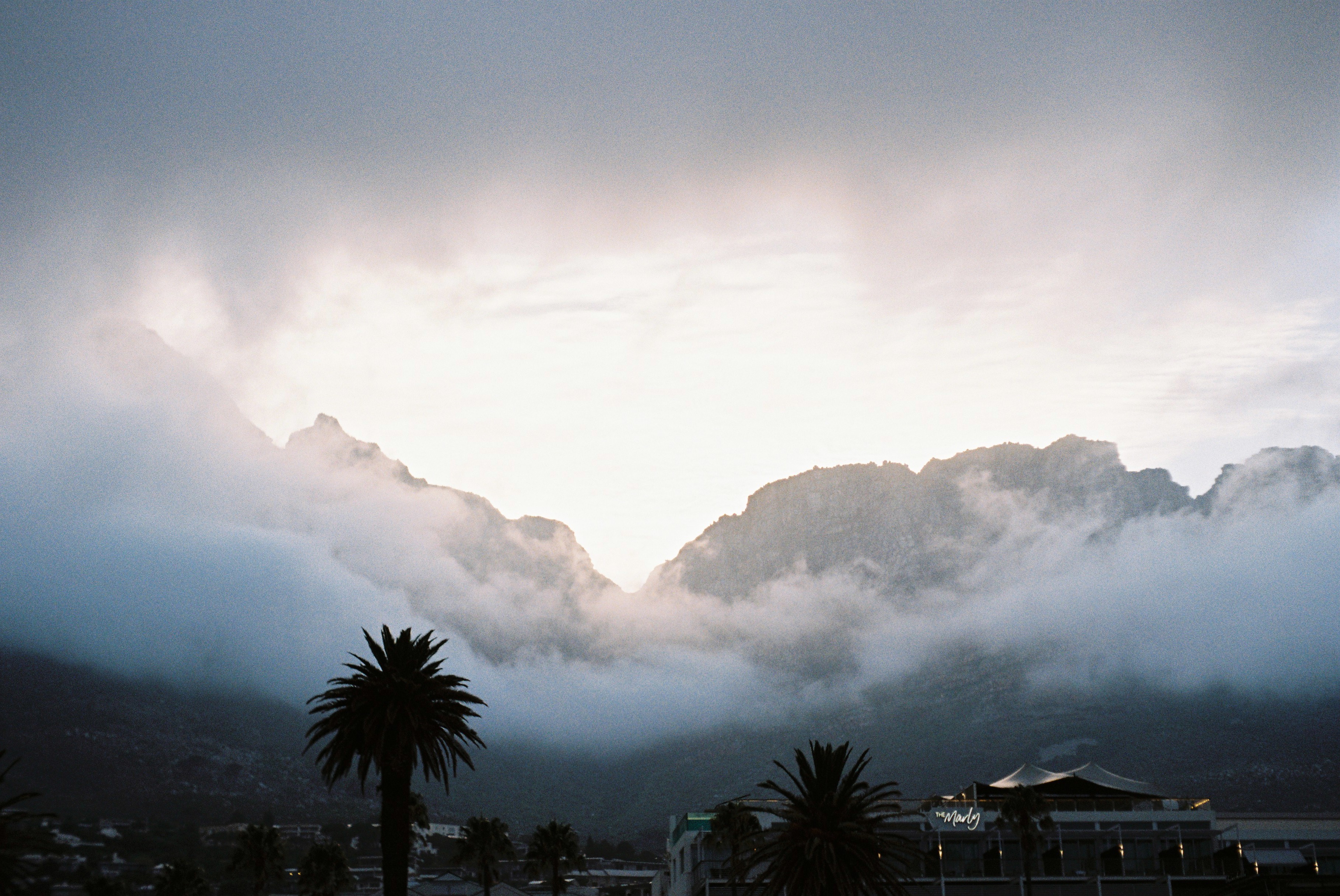 View of mountains from Camps Bay, early morning