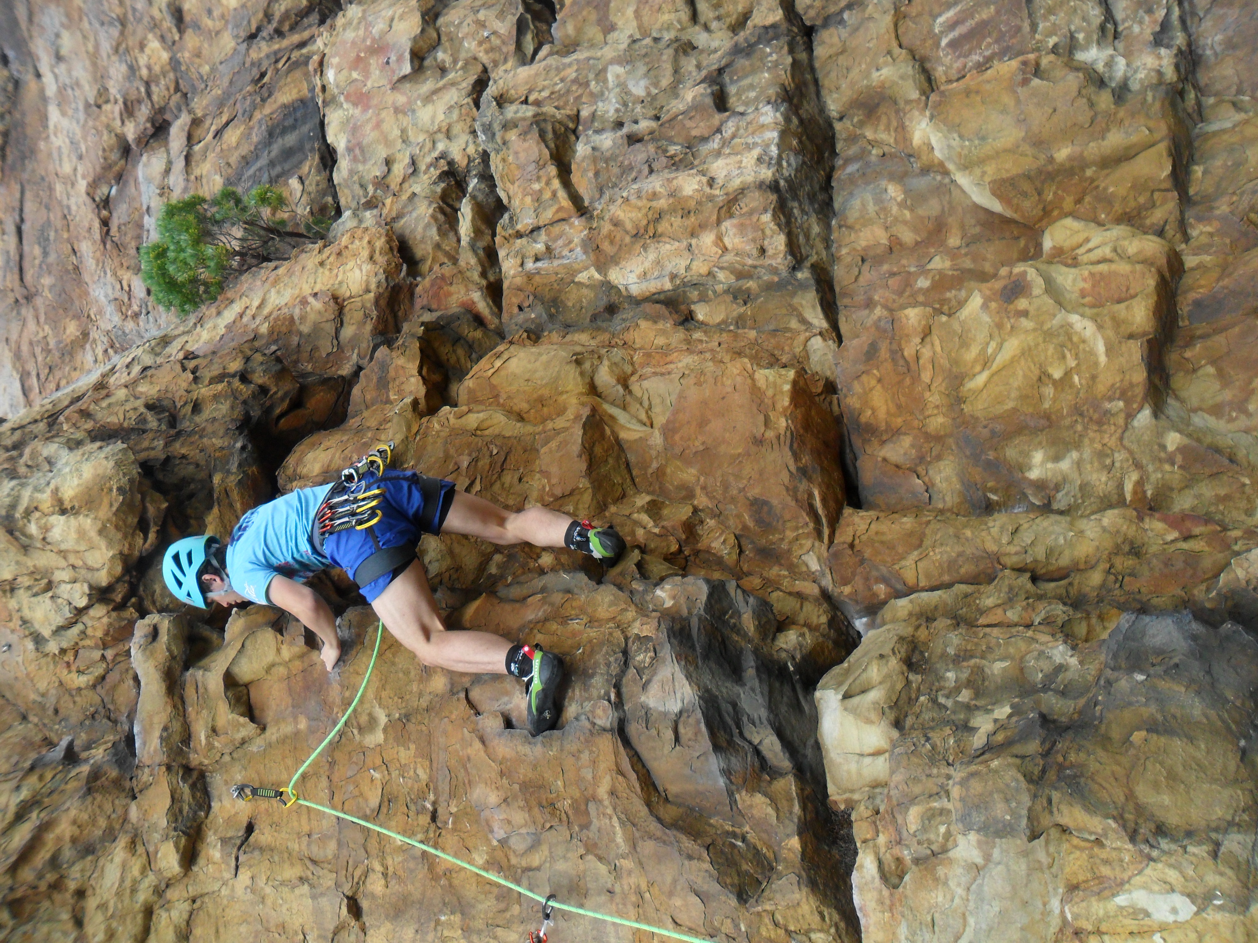 Man rock climbing.